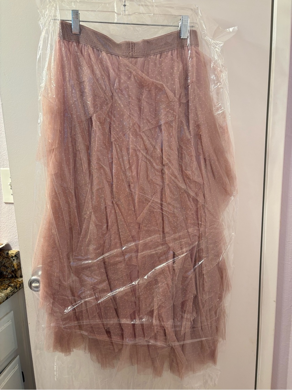 Anthropologie Chéri Ruffled Tulle Midi Skirt M/Like New - Picture 6 of 11